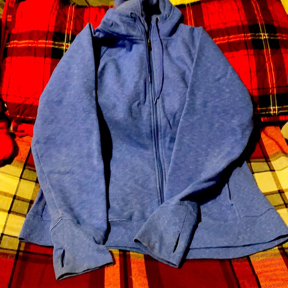 Cotton Zip Exercise Hoodie, Periwinkle Color